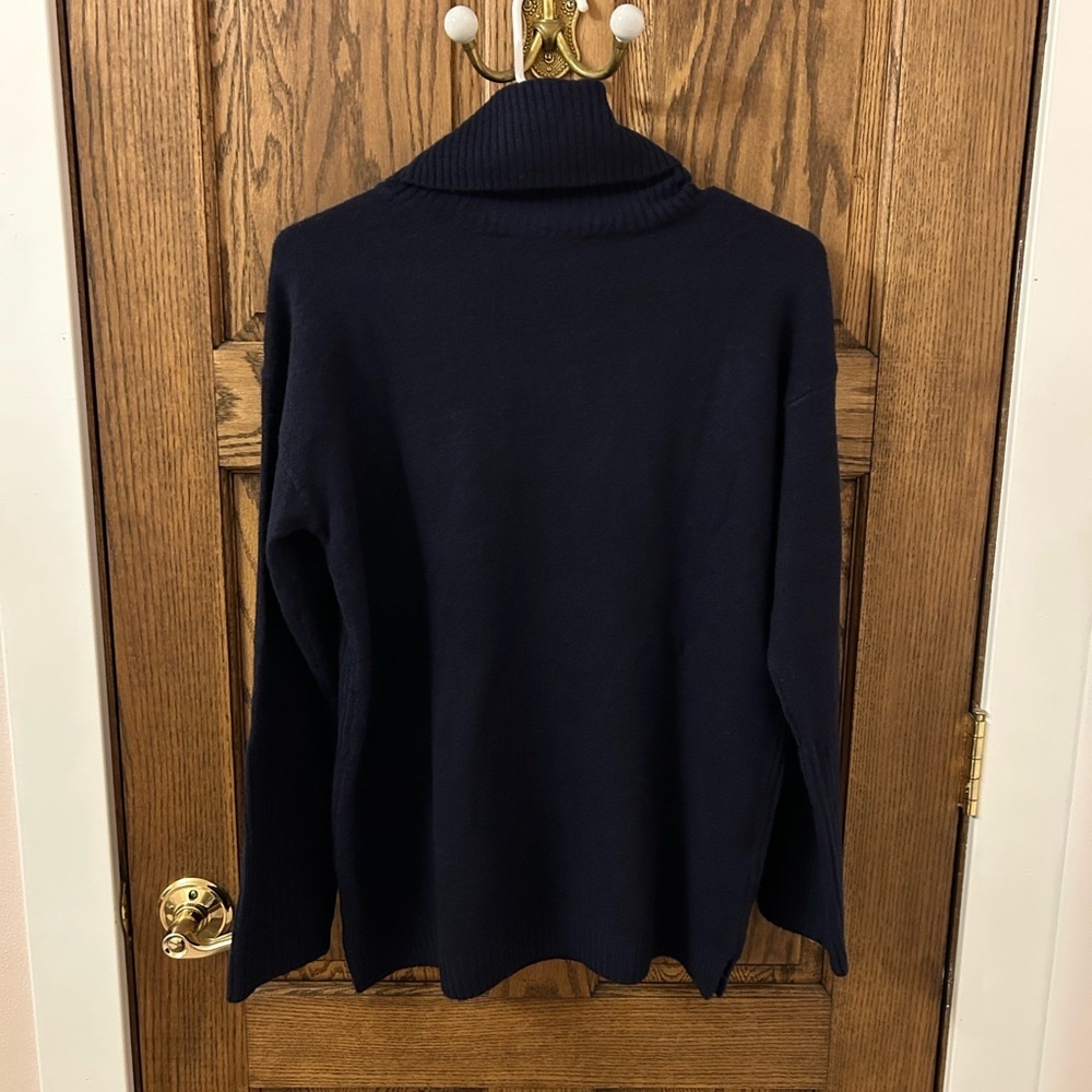 LOFT Navy Blue Cowl Neck Sweater Small NWOT - Picture 8 of 8